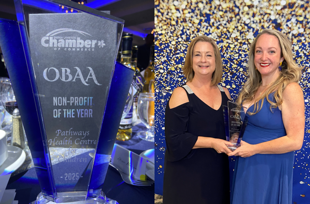 The Sarnia-Lambton Chamber of Commerce awards Pathways with their Non-Profit of the Year OBAA